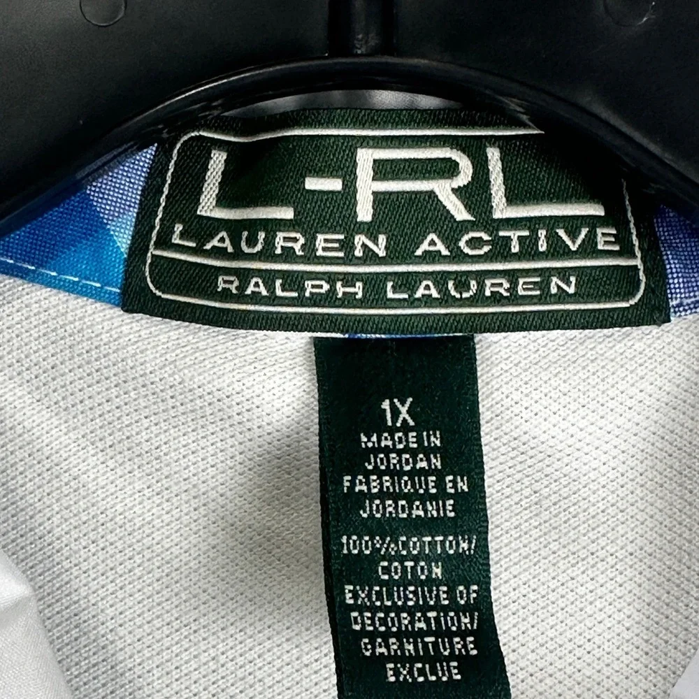Ralph‎ Lauren Lauren Active Polo Shirt Women 1X White Preppy Sporty